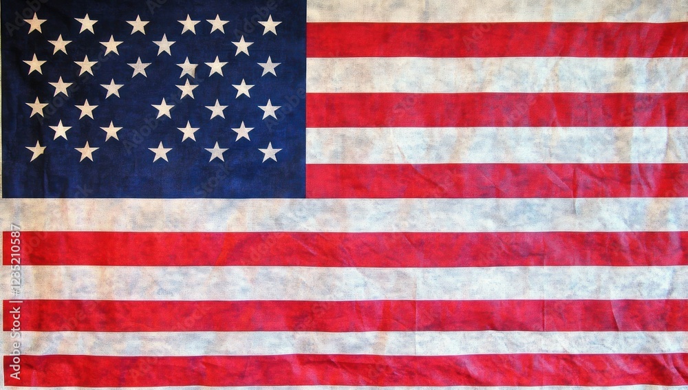 Naklejka premium Vintage American Flag: A Patriotism Symbol