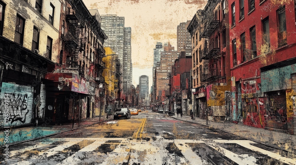 Fototapeta premium Metaverse Cyber Abstract Urban Street Art Graffiti Style Vector Illustration Template Background