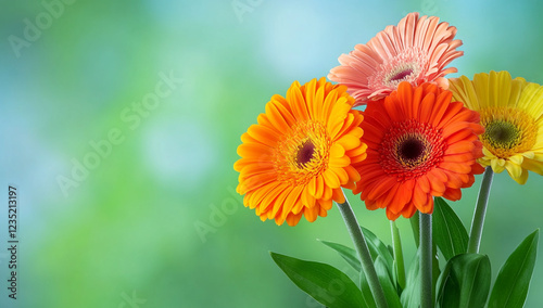 Vibrant Gerbera Daisies with Rich Color Contrasts - Ideal for Home Decor and Floral Design