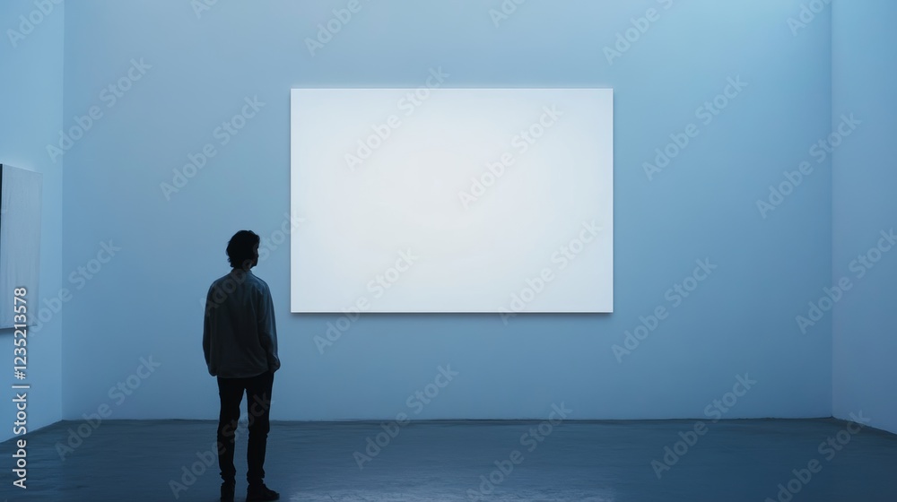 White Blank Canvas In An Exhibition White Blank Canvas In An Exhibition