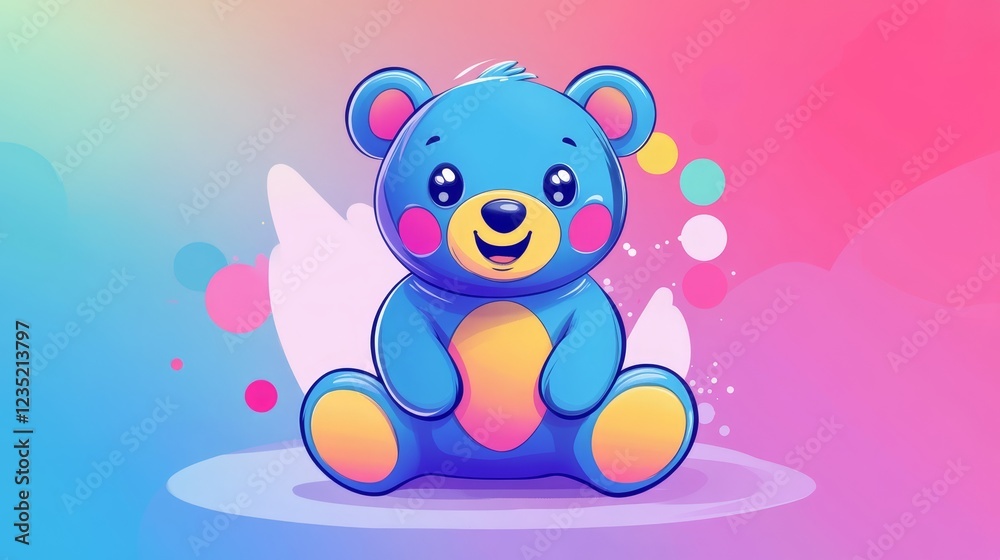 Bear of colorful set. The cartoon design of the bear exudes a playful and vibrant personality, making it for various creative projects on the minimalist background. Vector illustration. Bear of colorful set. The cartoon design of the bear exudes a playful and vibrant personality, making it for various creative projects on the minimalist background. Vector illustration.
