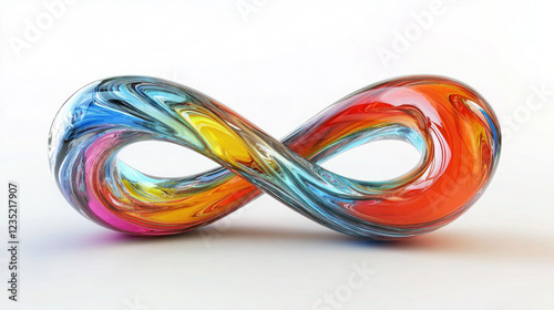 Wallpaper Mural Colorful 3D Infinity Symbol in Glass Design - Abstract Art Torontodigital.ca