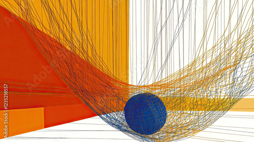Conceptual Exploration of Tension With a Net and Abstract Shape Falling Through Dimensions