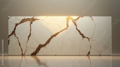Modern beige marble slab, studio shot, interior design