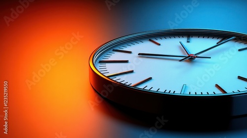 Wallpaper Mural Modern clock, close-up, vibrant lighting, blurred background. Use for time management concepts Torontodigital.ca