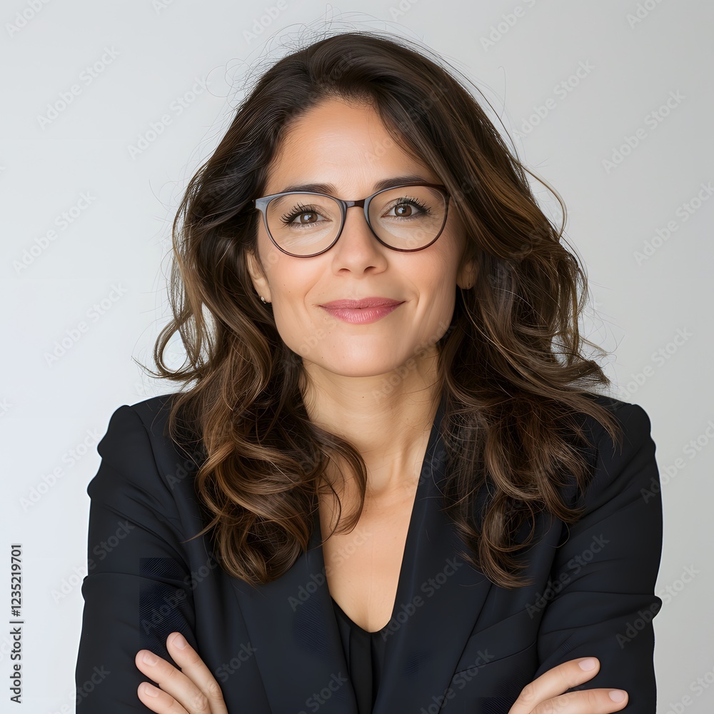 Obraz premium Confident businesswoman portrait, studio, neutral background, headshot