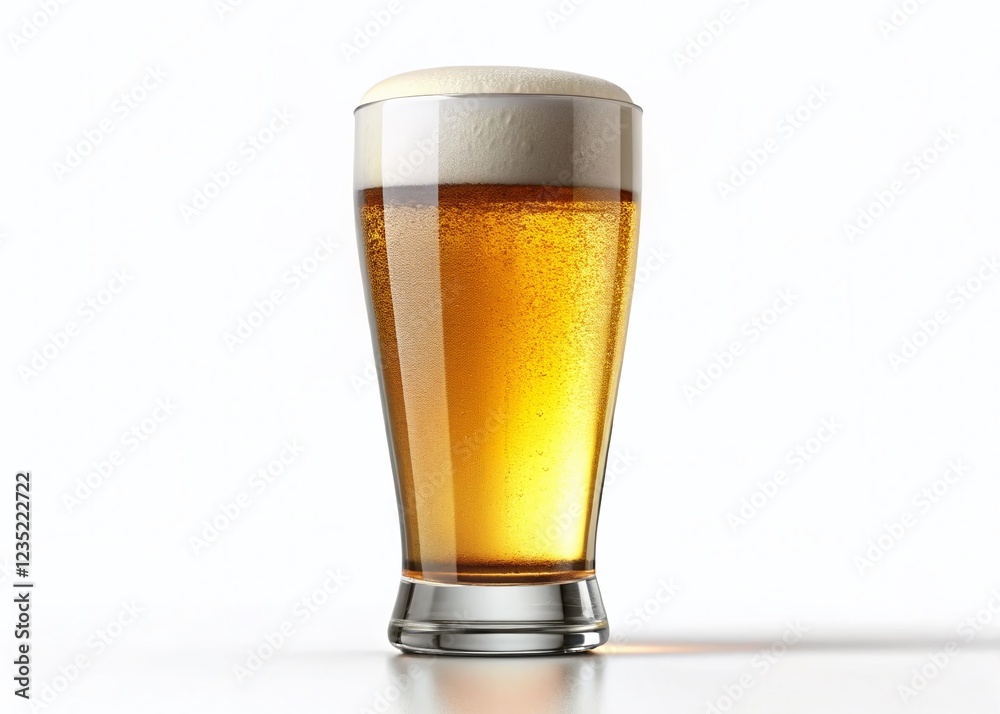 4K Animated Beer Glass, Crystal Clear, Isolated White Background, Perfect for Brewing Ads 4K Animated Beer Glass, Crystal Clear, Isolated White Background, Perfect for Brewing Ads