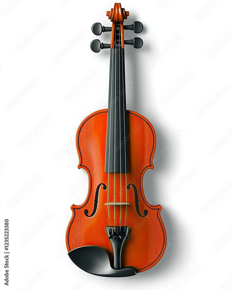 Fototapeta premium Detailed Illustration Showcasing the Elegant Design and Craftsmanship of a Violin From Above