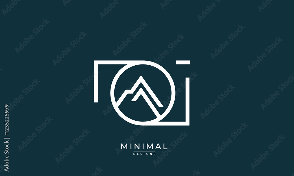 A line art icon logo of a Mountain photography A line art icon logo of a Mountain photography