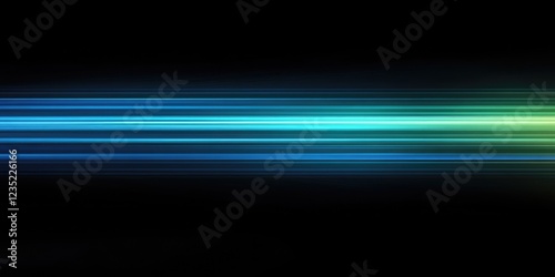 Horizontal Gradient of Light Blue and Green Transitioning from Dark to Bright with Thin Evenly Spaced Lines and Thick Edges on Black Background