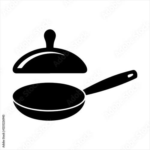 frying pan silhouette isolated on white background