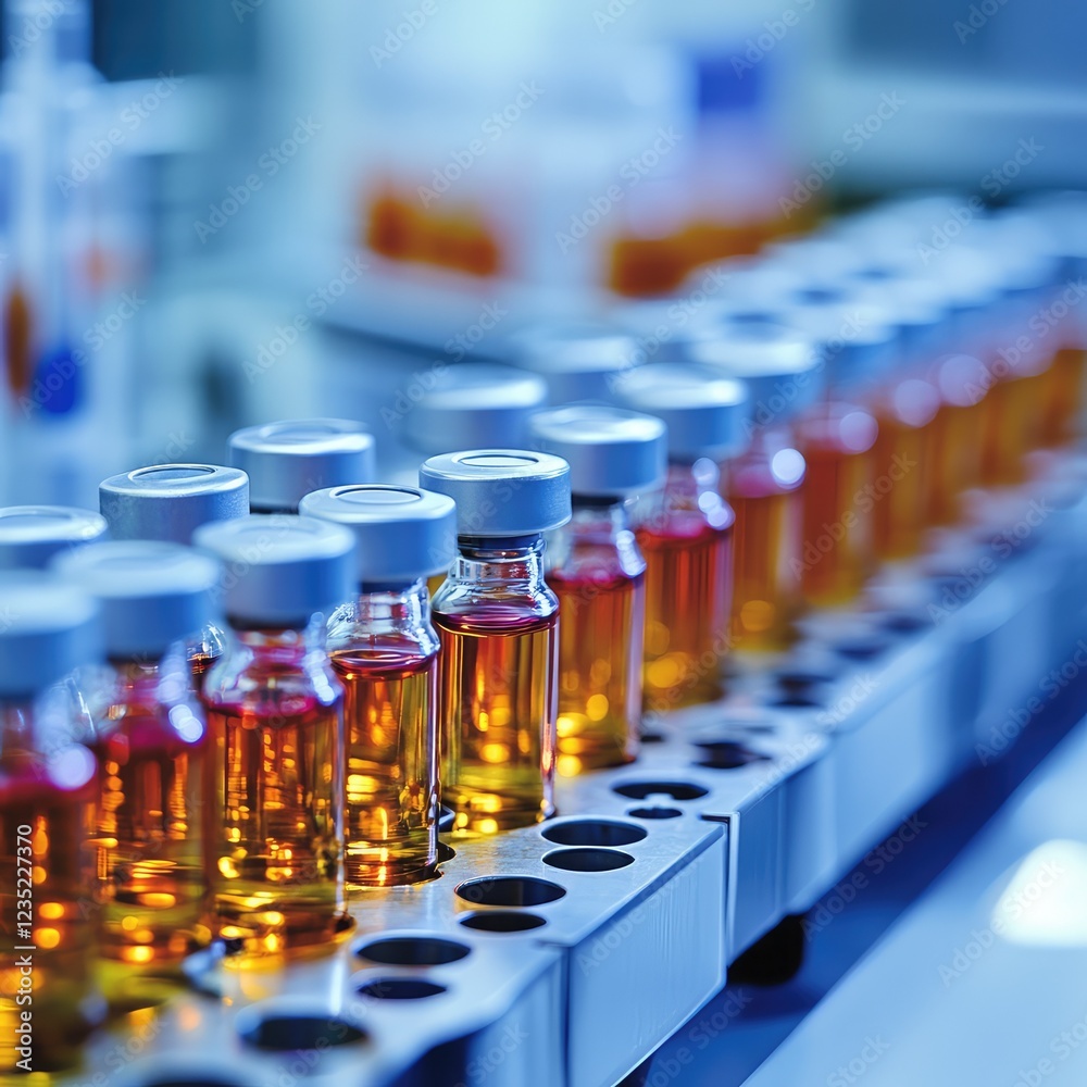 Tray Holding Multiple Vaccine Vials in a Clinical Setting on a Bright White Background Tray Holding Multiple Vaccine Vials in a Clinical Setting on a Bright White Background