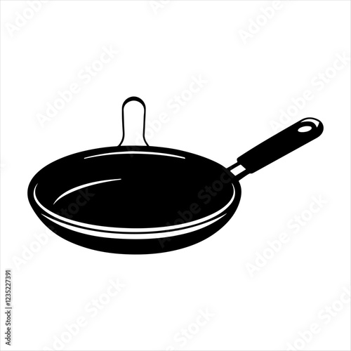 frying pan silhouette isolated on white background