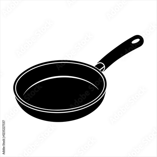 frying pan silhouette isolated on white background