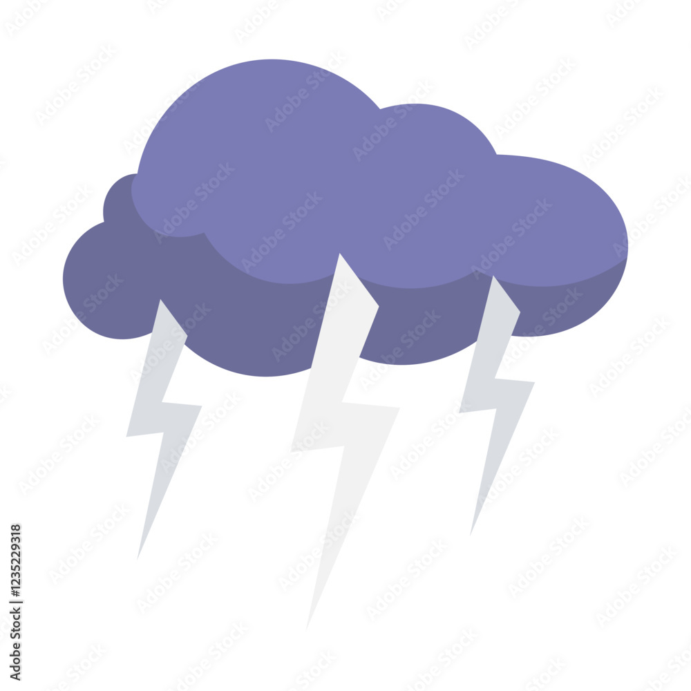 Thunderstorms with cloud illustration Thunderstorms with cloud illustration