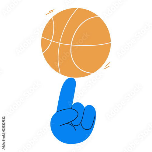 Spinning basketball vector illustration