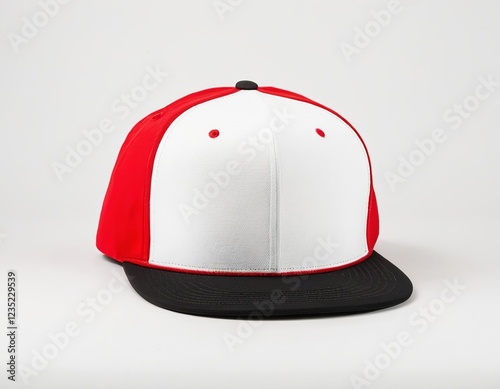 Stylish red and white snapback cap with a black visor, perfect for casual outfits.