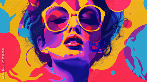 Pop art colorful brand logo 
