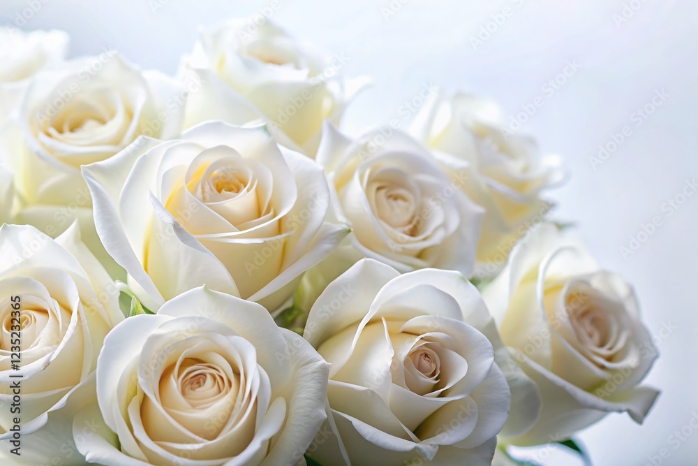 Abstract Valentine's Day Roses: White Background with Copy Space for Design Abstract Valentine's Day Roses: White Background with Copy Space for Design