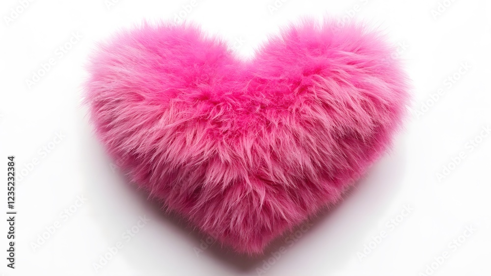 Pink Fuzzy Heart Shaped Pillow Pink Fuzzy Heart Shaped Pillow