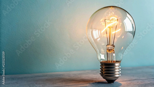 Idea concept, light bulb on empty background