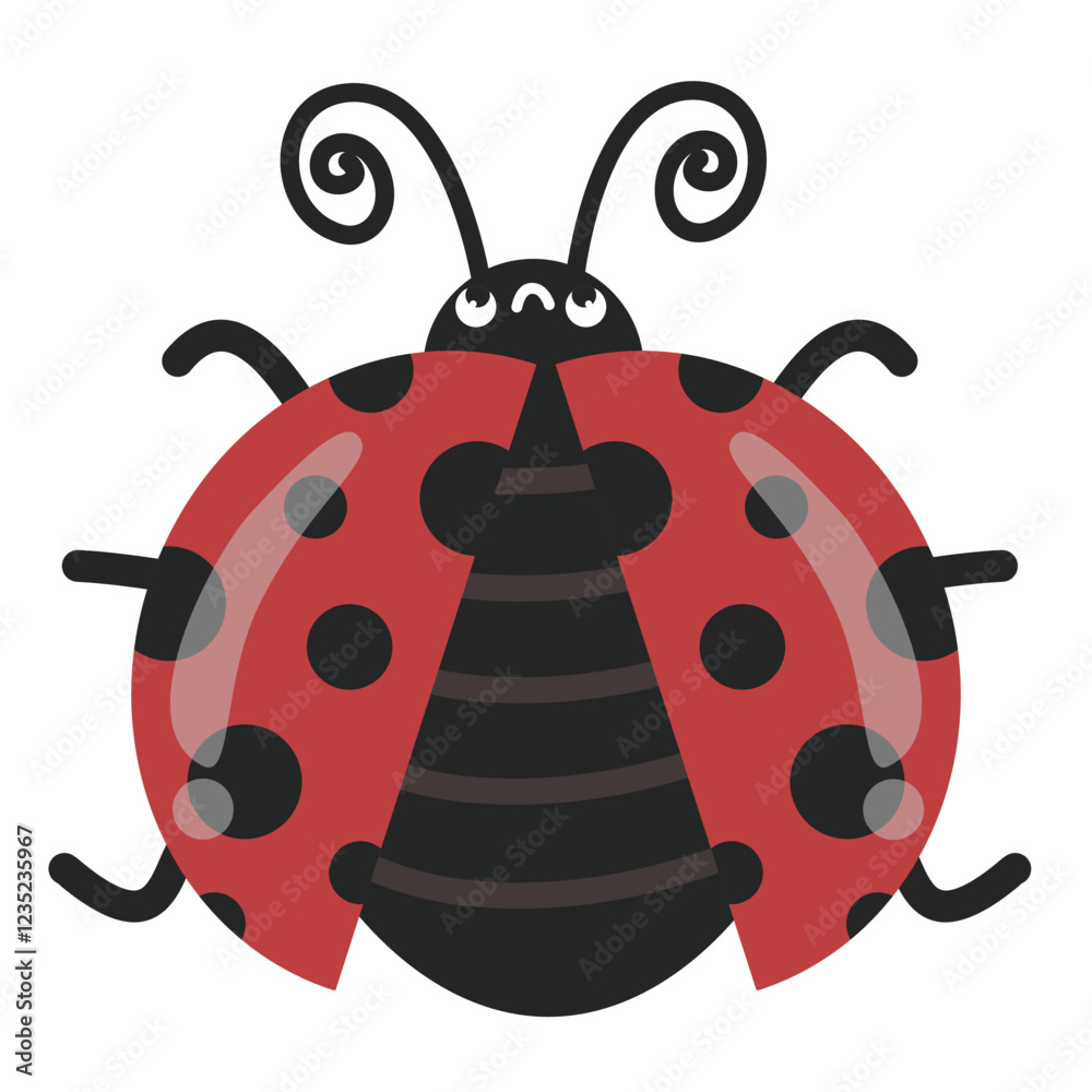 Hand drawn cute ladybug. Suitable for clip art, stickers, flat design illustration, etc Hand drawn cute ladybug. Suitable for clip art, stickers, flat design illustration, etc