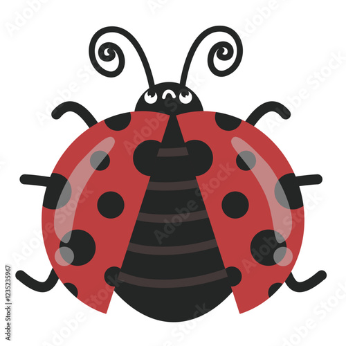 Hand drawn cute ladybug. Suitable for clip art, stickers, flat design illustration, etc