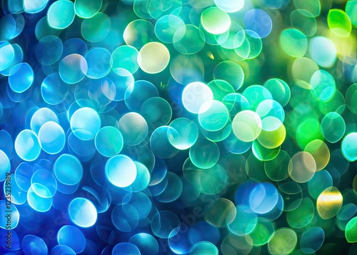 Abstract Blue Green Bokeh Christmas Spring Macro