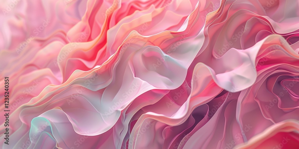 Fototapeta premium abstract waveform texture silk in soft pink background