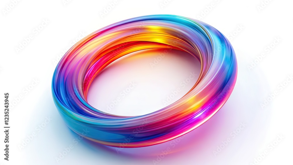 Abstract Long Exposure Ring, Colorful, White Background, AI Art Abstract Long Exposure Ring, Colorful, White Background, AI Art