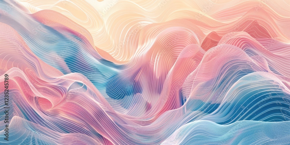 Fototapeta premium soft pastel colorful waves texture background