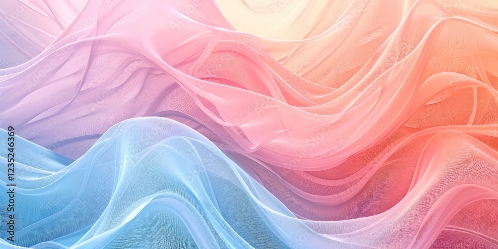 Fototapeta premium soft pastel colorful waves texture background
