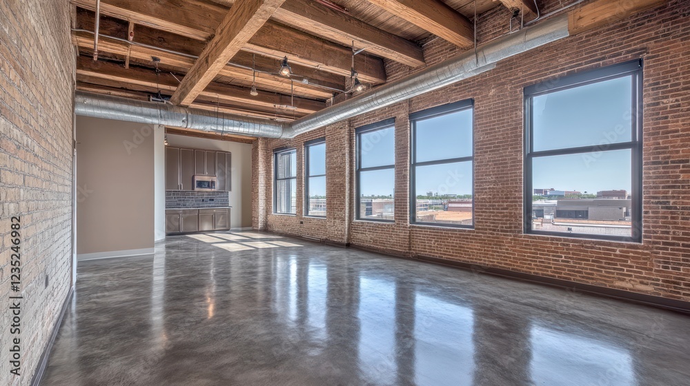 Spacious Loft Apartment with Exposed Beams and City Views Spacious Loft Apartment with Exposed Beams and City Views