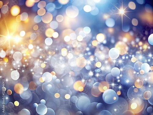 Abstract Silver White Bokeh Lights Background AI Art