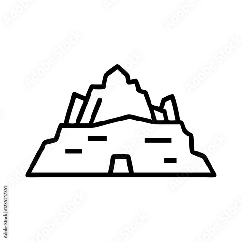 Berg, Ruine, Mine Symbol