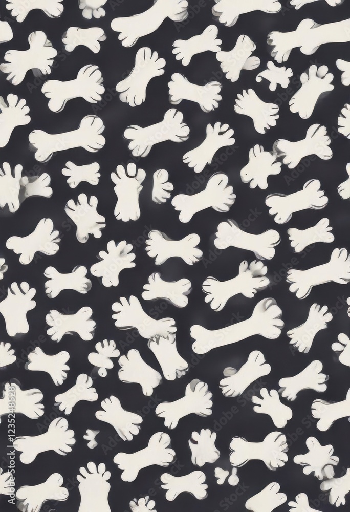 Fototapeta premium Dog bone vector dog paw doodle seamless pattern isolated wallpaper background , Doodle art, Pet designs