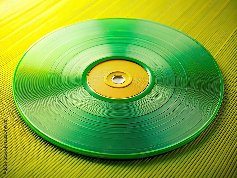 Aerial View CD Vinyl Record Yellow Background Aerial View CD Vinyl Record Yellow Background
