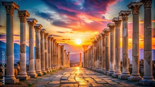 Ancient colonnaded street in Laodicea, Turkey