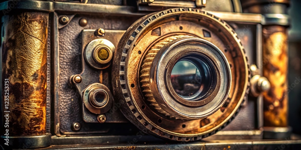 Antique Camera Close-up of Shutter and Lens Antique Camera Close-up of Shutter and Lens