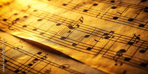 Wallpaper Mural Antique Yellowed Sheet Music, Aged Musical Score, Vintage Music Paper,  Classical Music Notation, Old Music Manuscript Torontodigital.ca