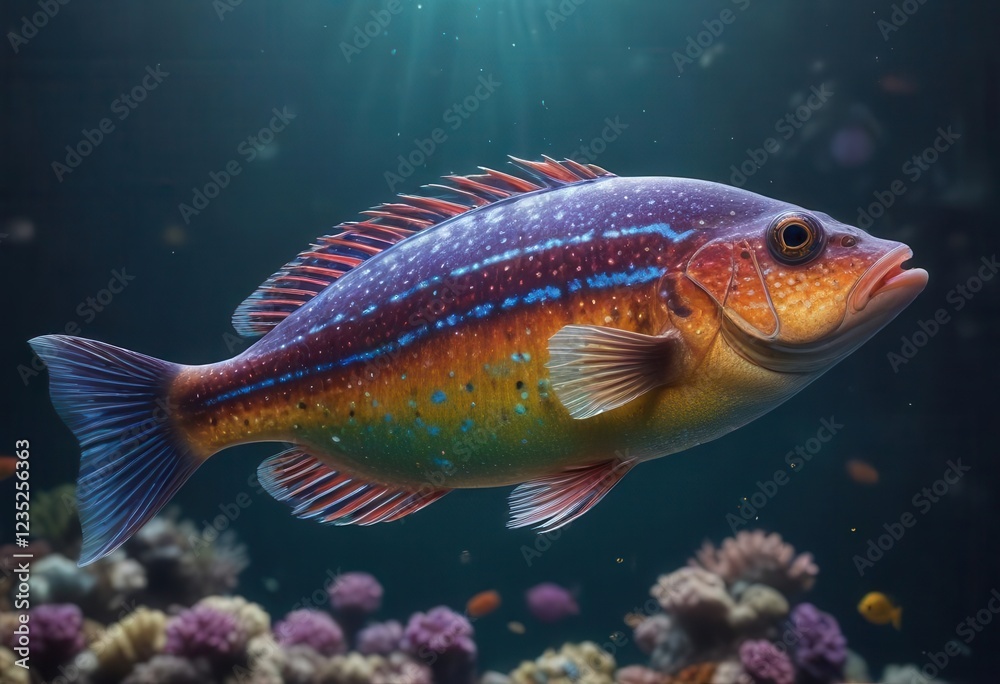 Flat fish with shimmering scales and vibrant colors , seafood dish, seafood Flat fish with shimmering scales and vibrant colors , seafood dish, seafood