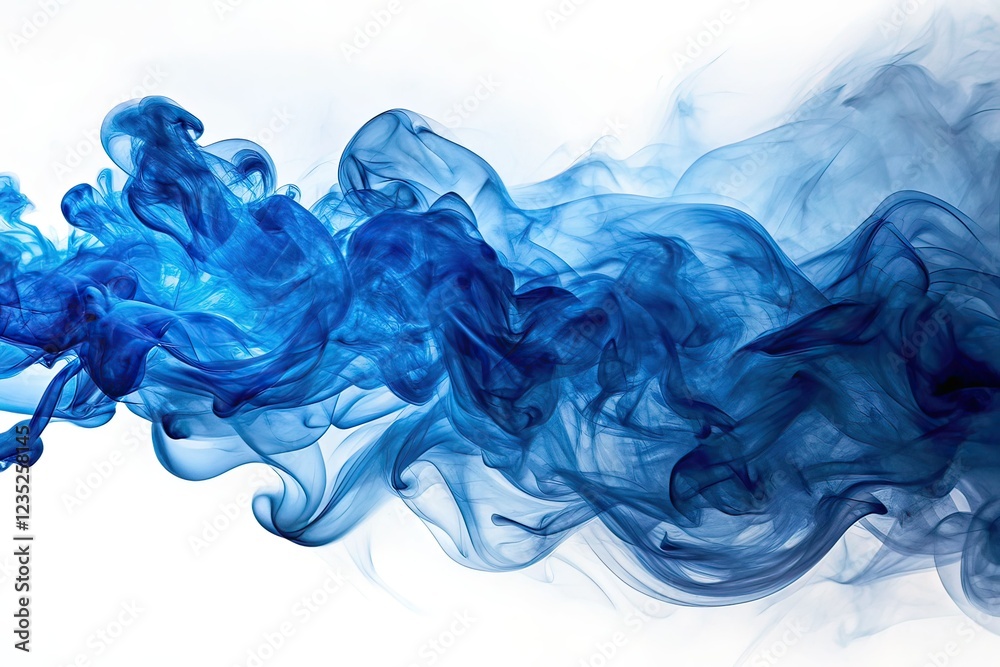 Blue Smoke White Background Abstract Photography, Conceptual Art Blue Smoke White Background Abstract Photography, Conceptual Art
