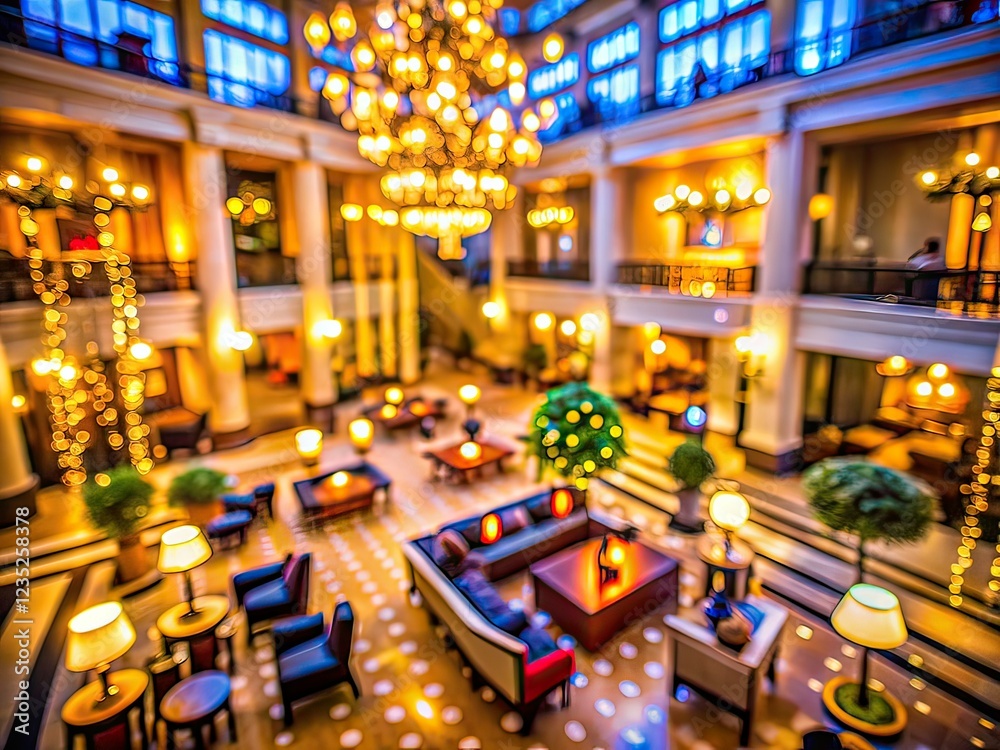 Blurred Hotel Lobby Bokeh Background - Landscape Photography AI Art Blurred Hotel Lobby Bokeh Background - Landscape Photography AI Art