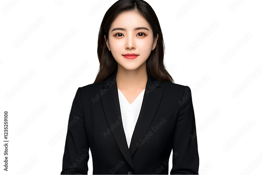 Portrait a businesswoman in a black suit, professional headshot, isolated on transparent background Portrait a businesswoman in a black suit, professional headshot, isolated on transparent background