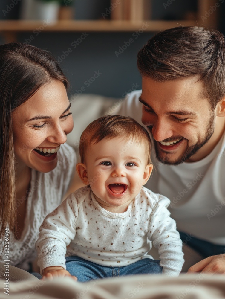 Happy young family couple having fun playing with cute small toddler kid son in modern living room together. Smiling parents mum and dad enjoying spending time with cute funny child boy at home. Happy young family couple having fun playing with cute small toddler kid son in modern living room together. Smiling parents mum and dad enjoying spending time with cute funny child boy at home.