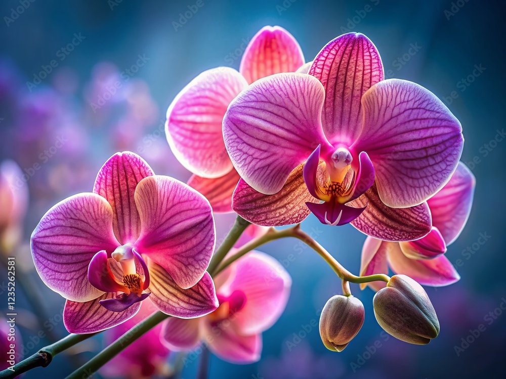 Obraz premium Captivating Pink Orchid in Harmony with the Rule of Thirds