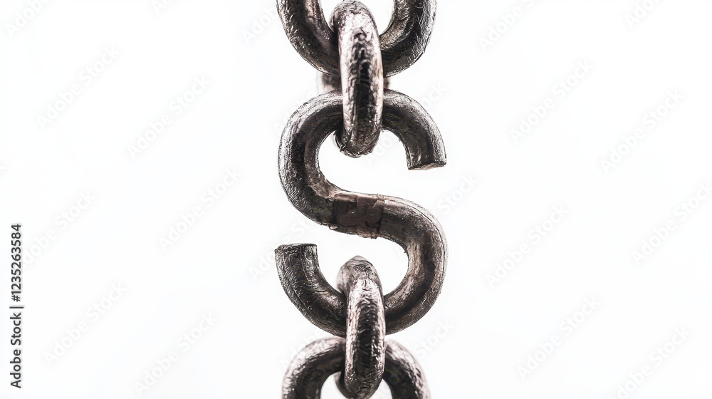 close up of tightly coiled chain, showcasing its metallic texture and links close up of tightly coiled chain, showcasing its metallic texture and links