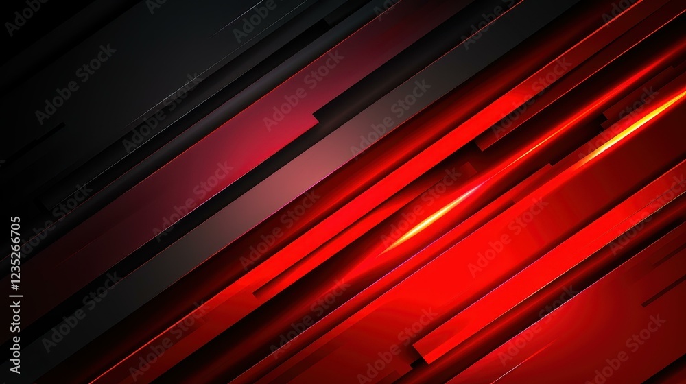 Fototapeta premium Stunning abstract design featuring bold red and black metallic hues, perfect for a modern digital tech theme.