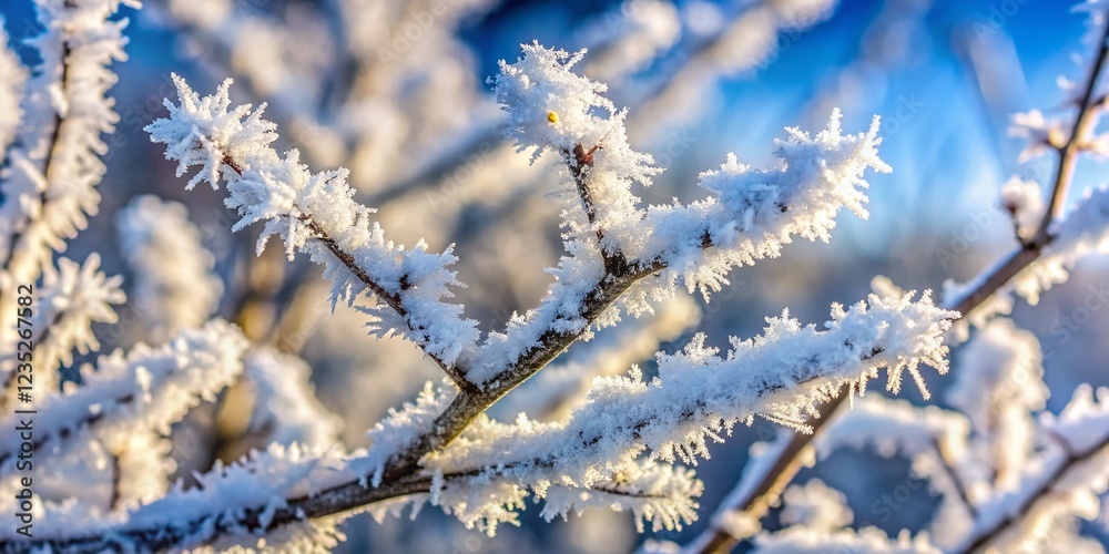 Close-Up of Frozen Branches in a Snowy Garden Close-Up of Frozen Branches in a Snowy Garden