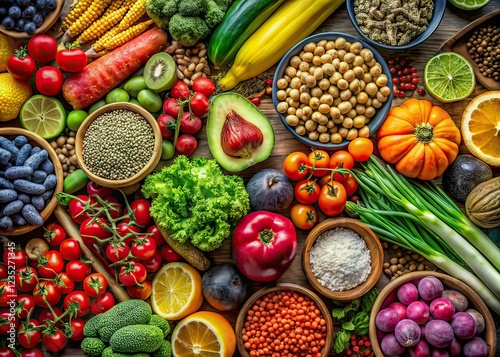 Drone Photography of Fresh Healthy Food Ingredients
